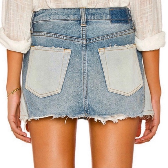 NEW FREE PEOPLE REVOLVE DENIM MINI SKIRT - Picture 5 of 7